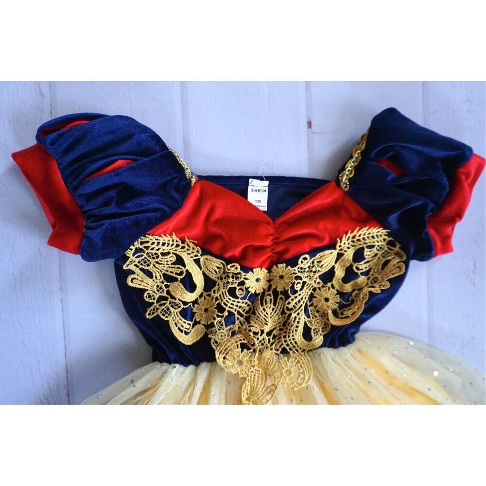 Snow White Princess Halloween Costume Dress - Size 130 (7-8) - Picture 3 of 5